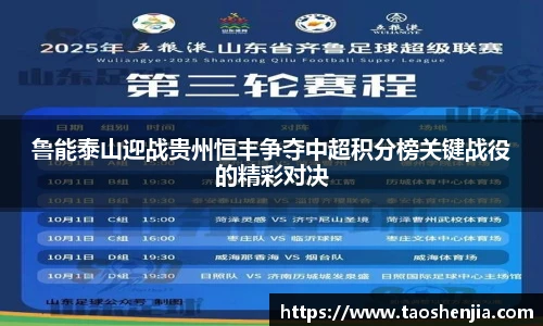 鲁能泰山迎战贵州恒丰争夺中超积分榜关键战役的精彩对决